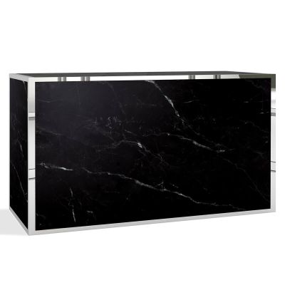 Image of Milo Bar, Silver Frame, Marble Nero